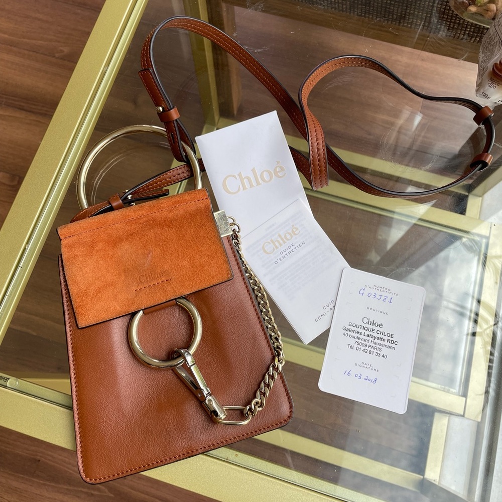 Chloe tan Faye bracelet bag